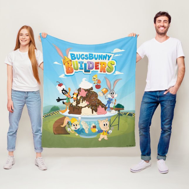 BUGS BUNNY BUILDERS™| Looney Builders Ice Cream Fleece Blanket (In Situ)