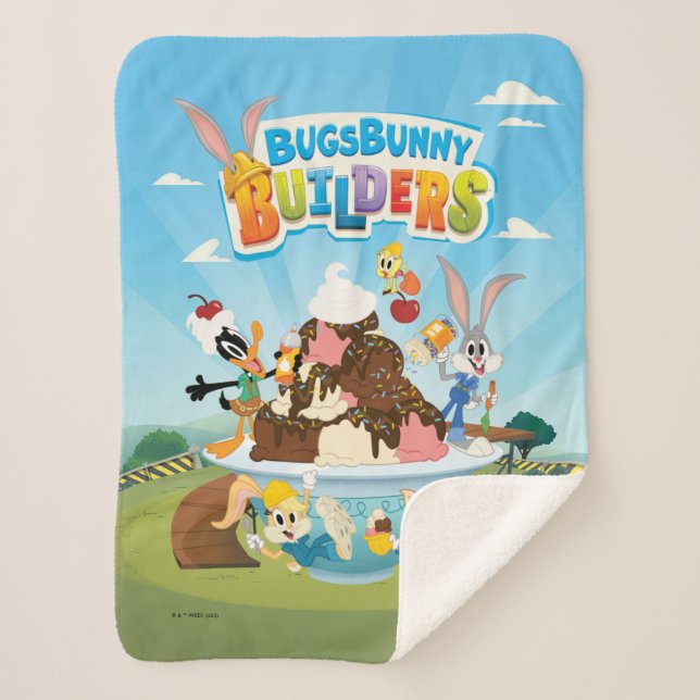 BUGS BUNNY BUILDERS™| Looney Builders Ice Cream Sherpa Blanket (Front)