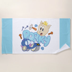 BUGS BUNNY BUILDERS™  Porky Sketch Art Beach Towel