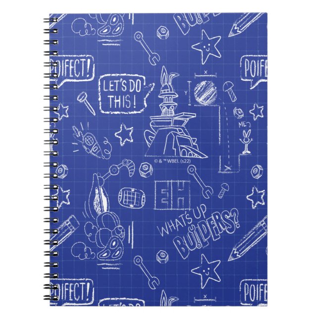 BUGS BUNNY BUILDERS™| Sketch Blueprint Pattern Notebook (Front)