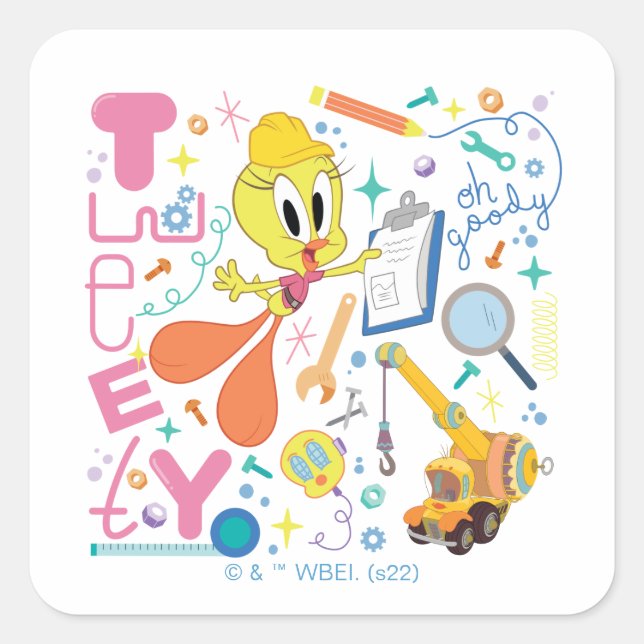 BUGS BUNNY BUILDERS™| TWEETY™ Work Tools Square Sticker (Front)