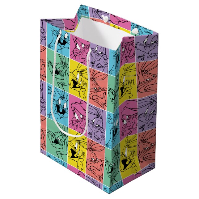 BUGS BUNNY™ Colour Block Expressions Medium Gift Bag (Front Angled)