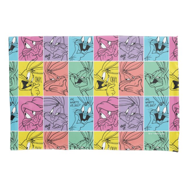 BUGS BUNNY™ Colour Block Expressions Pillowcase (Front)