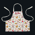 BUGS BUNNY™, DAFFY DUCK™ & Lola Christmas Pattern Apron<br><div class="desc">Celebrate the season with a little Looney Tunes mischief! This festive all-over print features beloved characters like Bugs Bunny, Daffy Duck, and Lola dressed in cheerful Santa hats and surrounded by classic holiday icons including candy canes, gingerbread cookies, ornaments, and snowflakes. The playful tossed pattern pops against a light background,...</div>