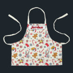BUGS BUNNY™, DAFFY DUCK™ & Lola Christmas Pattern Apron<br><div class="desc">Celebrate the season with a little Looney Tunes mischief! This festive all-over print features beloved characters like Bugs Bunny, Daffy Duck, and Lola dressed in cheerful Santa hats and surrounded by classic holiday icons including candy canes, gingerbread cookies, ornaments, and snowflakes. The playful tossed pattern pops against a light background,...</div>