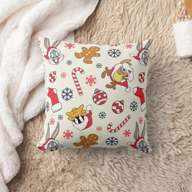 BUGS BUNNY™, DAFFY DUCK™ & Lola Christmas Pattern Cushion (Blanket)