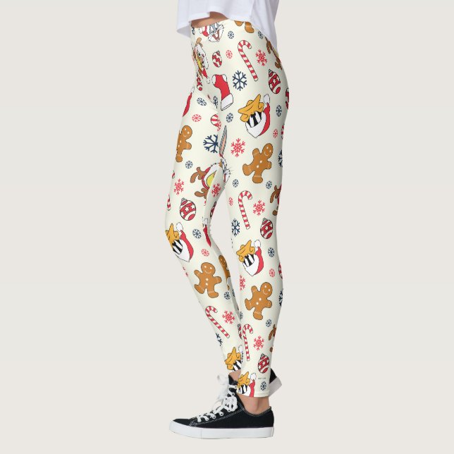 BUGS BUNNY™, DAFFY DUCK™ & Lola Christmas Pattern Leggings (Left)