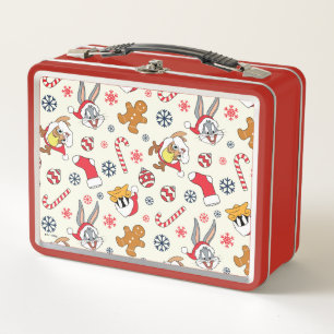 BUGS BUNNY™, DAFFY DUCK™ & Lola Christmas Pattern Metal Lunch Box