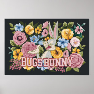 BUGS BUNNY™ Floral Embroidery Graphic Poster