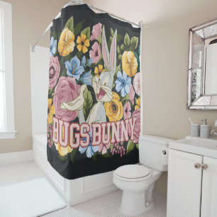 BUGS BUNNY™ Floral Embroidery Graphic Shower Curtain