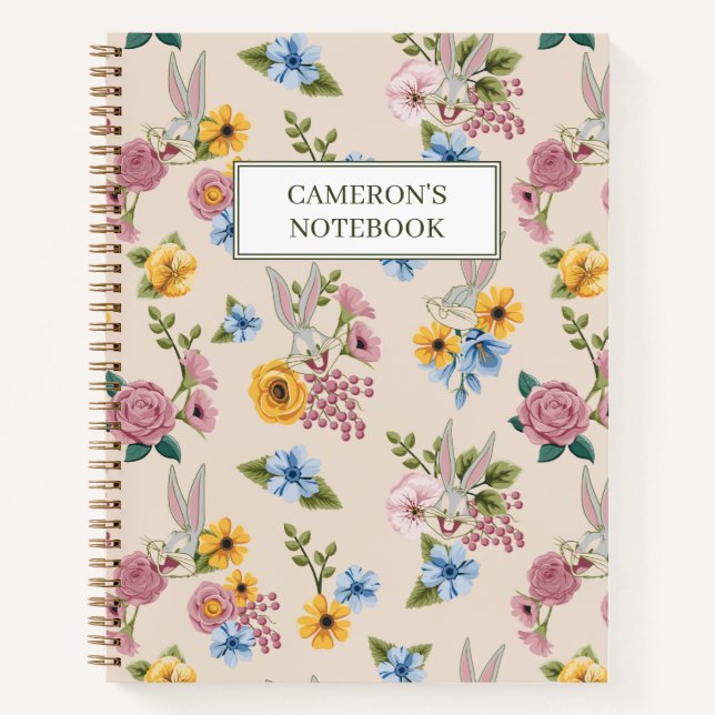 BUGS BUNNY™ Floral Embroidery Pattern Notebook (Front)