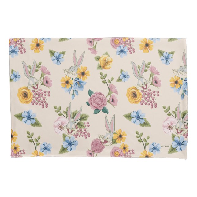 BUGS BUNNY™ Floral Embroidery Pattern Pillowcase (Front)