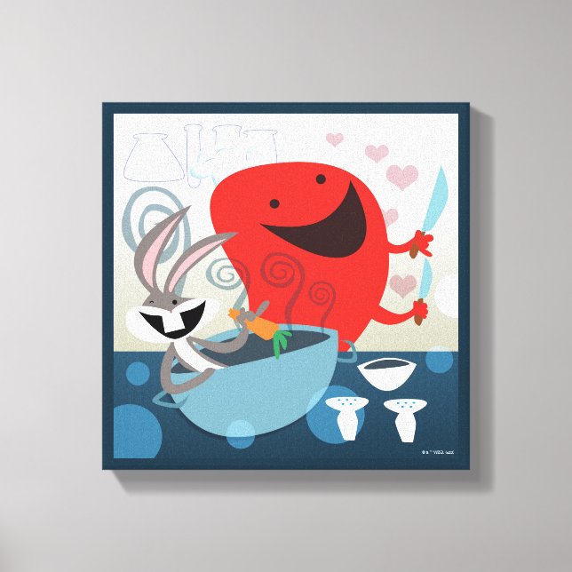 BUGS BUNNY™ & Gossamer Whimsical Meal Prep Canvas Print (Front)
