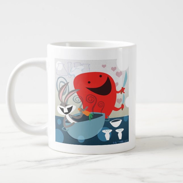 BUGS BUNNY™ & Gossamer Whimsical Meal Prep Large Coffee Mug (Left)