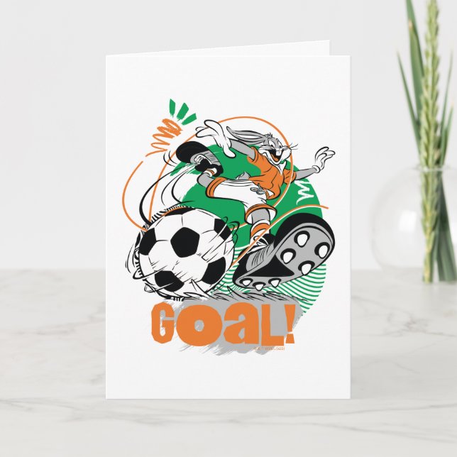 BUGS BUNNY™ Kicking Soccer Goal Card (Front)