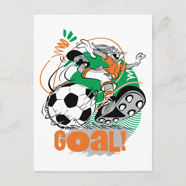 BUGS BUNNY™ Kicking Soccer Goal Postcard (Front)