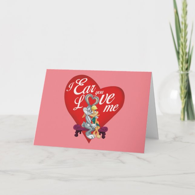 BUGS BUNNY™ & Lola Bunny - I Ear You Love Me Holiday Card (Front)