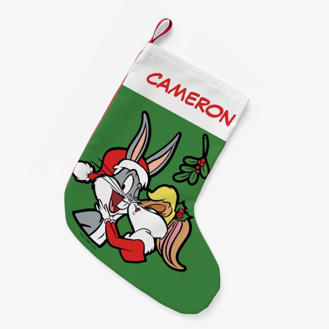 BUGS BUNNY™ & Lola "Merry Mistletoe" Small Christmas Stocking (Front (Hanging))