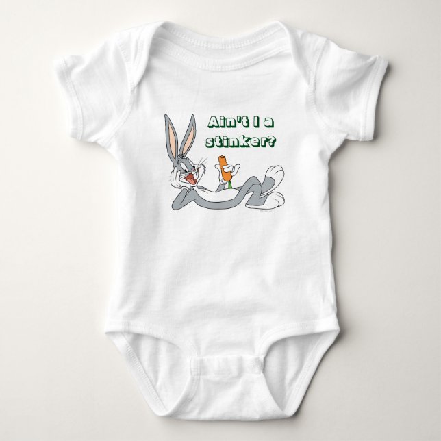 BUGS BUNNY™ Lying Down Eating Carrot Baby Bodysuit (Front)
