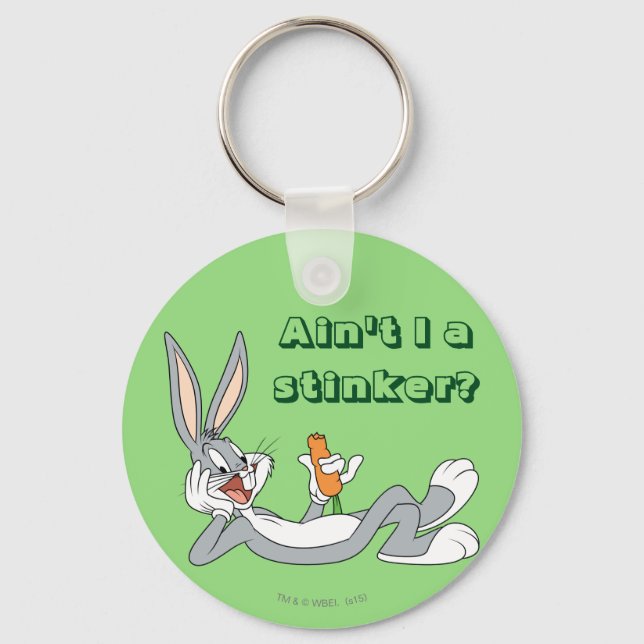 BUGS BUNNY™ Lying Down Eating Carrot Key Ring (Front)