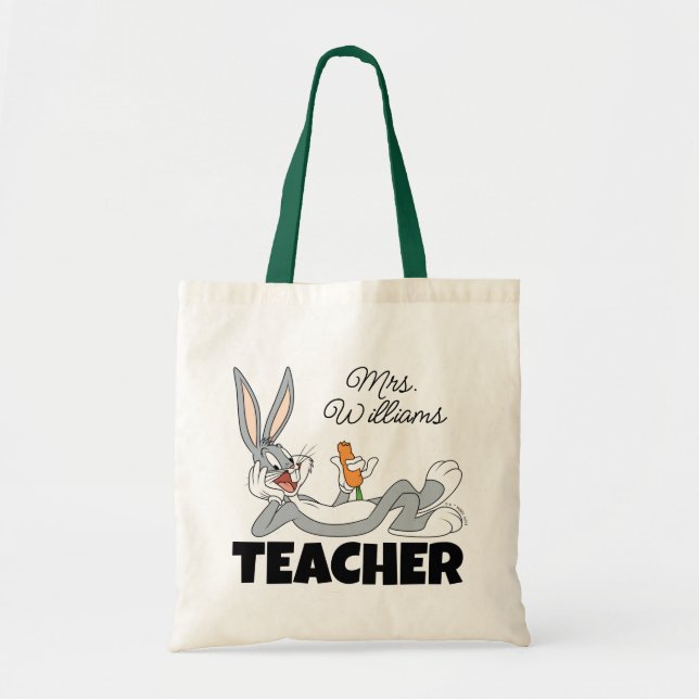 BUGS BUNNY™ Lying Down Eating Carrot Teacher Tote Bag (Front)