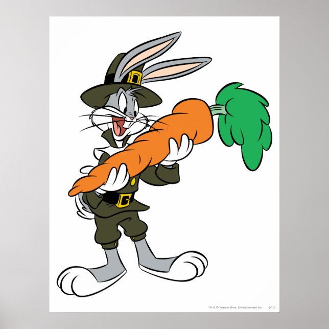 BUGS BUNNY™ Pilgrim Thanksgiving Carrot Poster (Front)