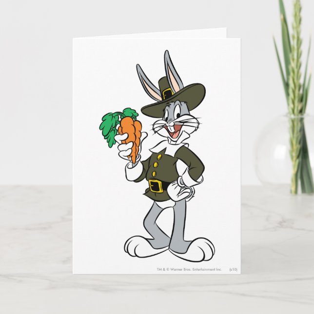 BUGS BUNNY™ Pilgrim Thanksgiving Holiday Card (Front)