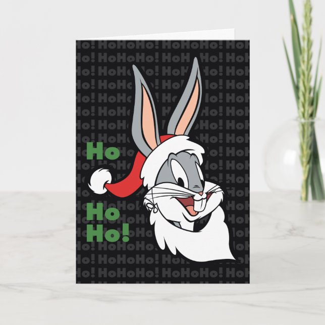 BUGS BUNNY™ Santa "Ho Ho Ho!" Holiday Card (Front)