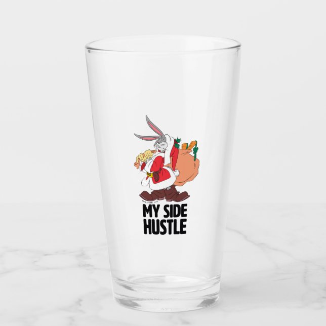 BUGS BUNNY™ Santa "My Side Hustle" Glass (Front)
