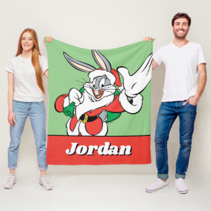 BUGS BUNNY™ Santa Waving Fleece Blanket