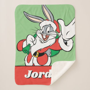 BUGS BUNNY™ Santa Waving Sherpa Blanket