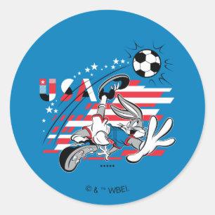 BUGS BUNNY™ Team USA Soccer Graphic Classic Round Sticker