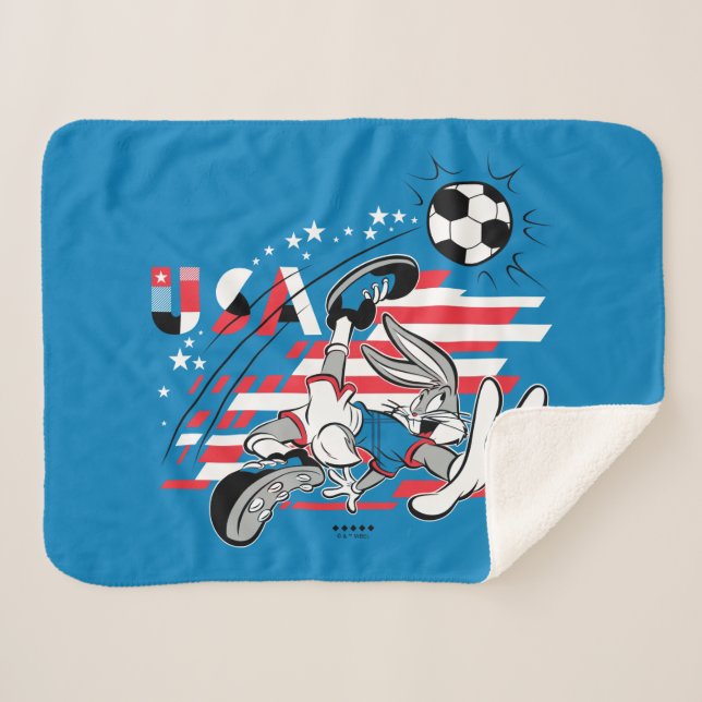 BUGS BUNNY™ Team USA Soccer Graphic Sherpa Blanket (Front (Horizontal))