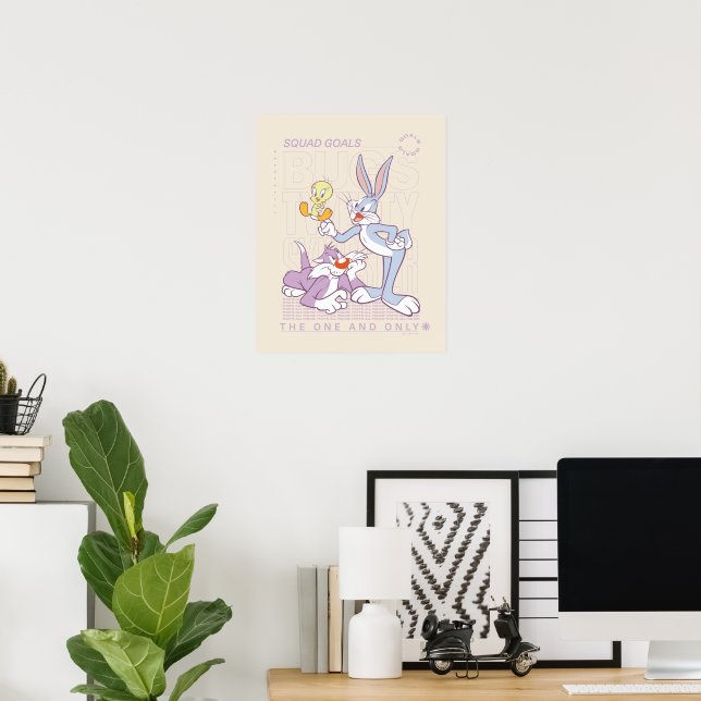 BUGS BUNNY™, TWEETY™, SYLVESTER™ Squad Goals Poster (Home Office)