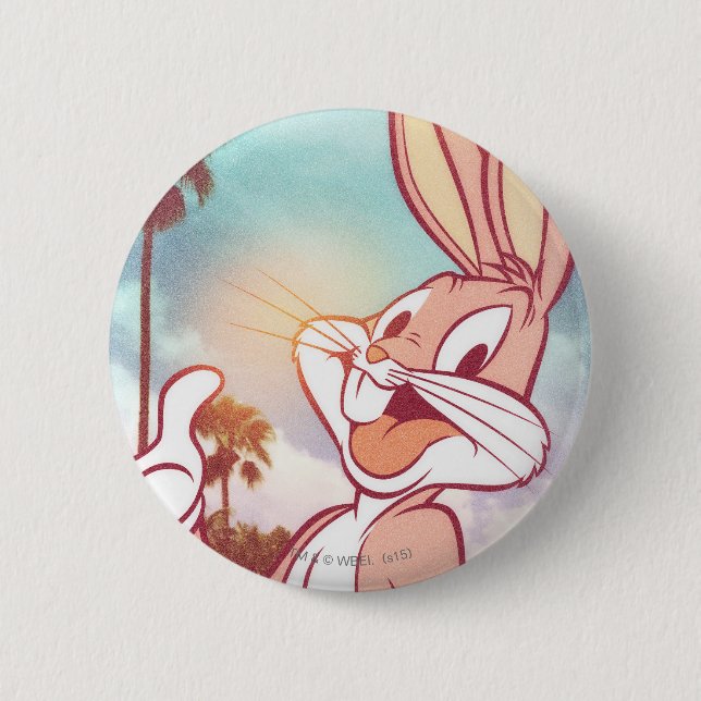 BUGS BUNNY™ Vacation Photo 6 Cm Round Badge (Front)