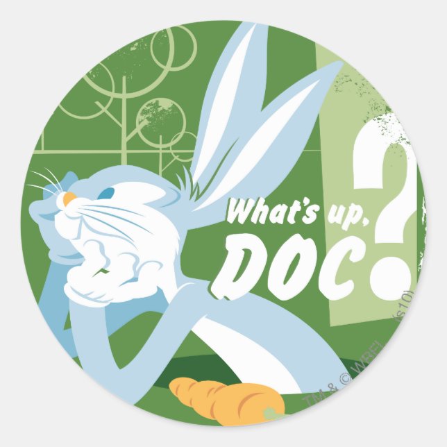 BUGS BUNNY™ What's Up, Doc? Classic Round Sticker (Front)