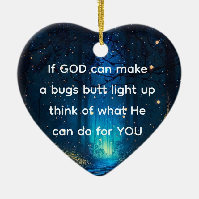 Bugs Butt Light Up Firefly Lightning bug Funny  Ceramic Tree Decoration (Front)