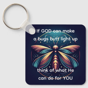 Bugs Butt Light Up Firefly Lightning bug Funny  Key Ring