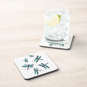 Bugs Dancing Dragonfly Turquoise Coaster