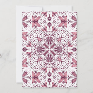 Bugs, dark magenta and pink on white