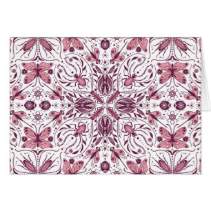 Bugs, dark magenta and pink on white