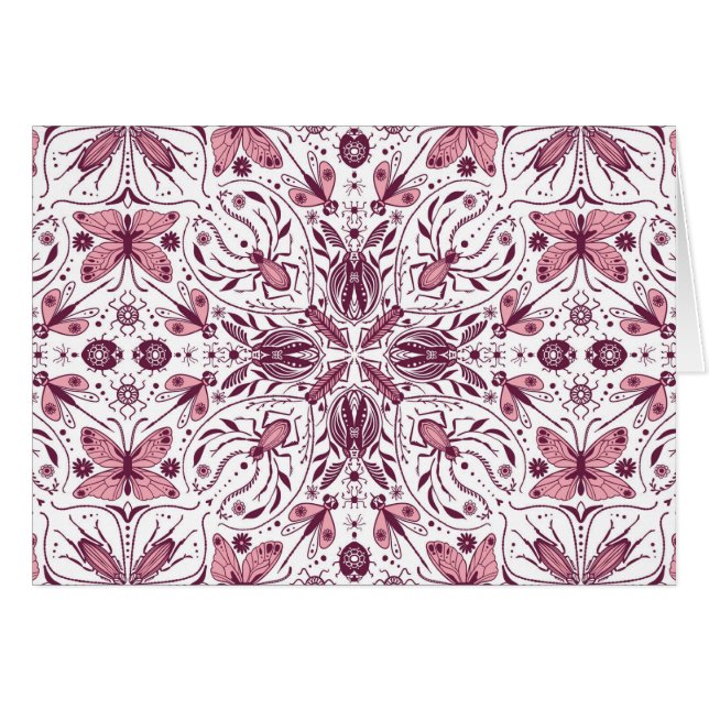 Bugs, dark magenta and pink on white (Front Horizontal)