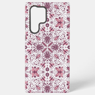 Bugs, dark magenta and pink on white samsung galaxy case