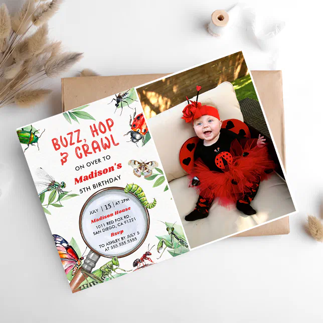 Bugs & Insects Vintage Birthday Party Invitat Invitation | Zazzle