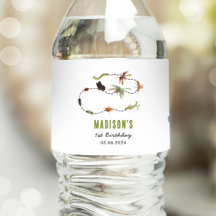 Bugs & Insects Vintage Birthday Party Water Bottle Label