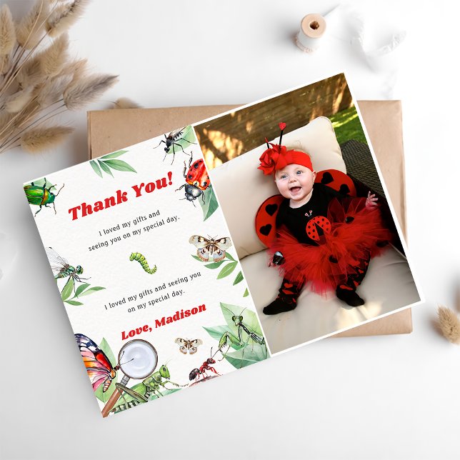 Bugs & Insects Vintage Birthday Thank You Card (Creator Uploaded)