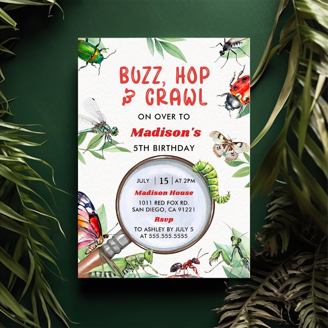 Bugs & Insects Vintage Boy Birthday Party  Invitation (Creator Uploaded)