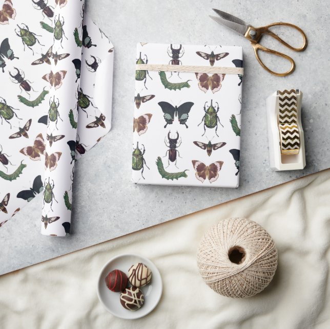 Bugs & Insects Vintage Boy Birthday Wrapping Paper (Crafts)