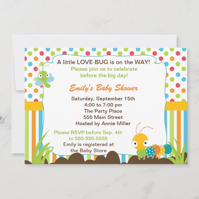 Bugs Invitation Unisex Baby Shower (Front)