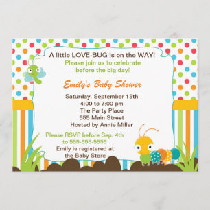 Bugs Invitation Unisex Baby Shower